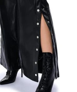 BLESSED MESS SIDE SNAP FAUX LEATHER PANTS 17 BLESSED MESS SIDE SNAP FAUX LEATHER PANTS -akira shop blessed mess side snap faux leather pants black 8 8