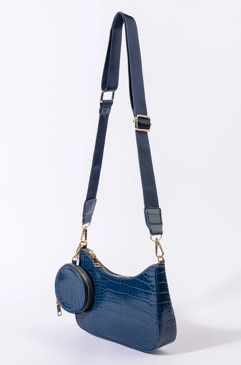 BLUE DREAMS CROC BAGUETTE PURSE SET 4 BLUE DREAMS CROC BAGUETTE PURSE SET - Image 2