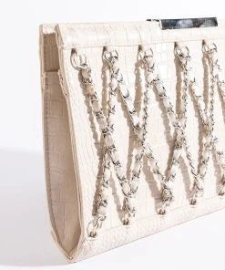 BONE COLLECTOR CHAIN CLUTCH -akira shop bone collector chain clutch ivory 4 4