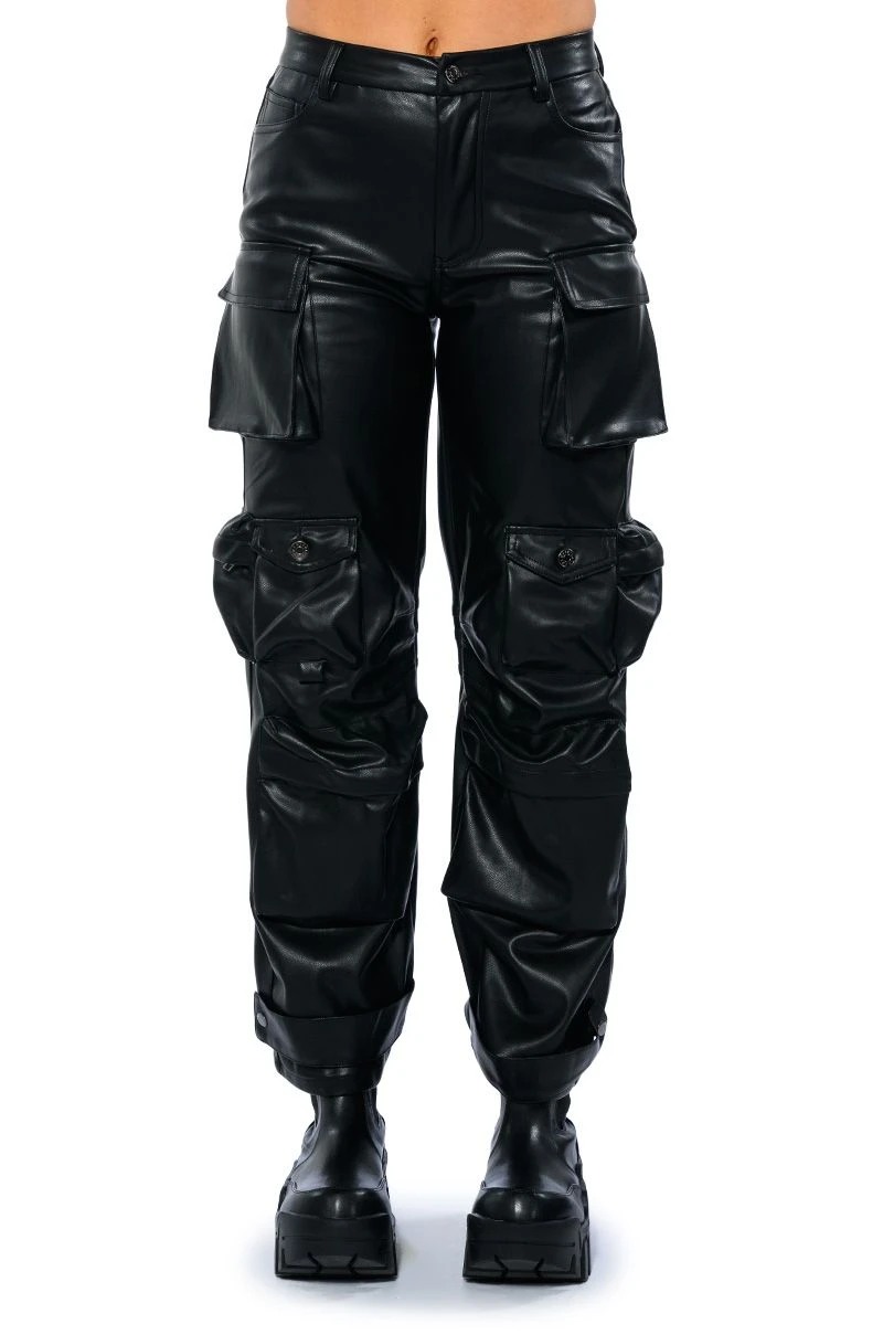 BONNE SOIREE CARGO FAUX LEATHER PANTS 5 BONNE SOIREE CARGO FAUX LEATHER PANTS - Image 3