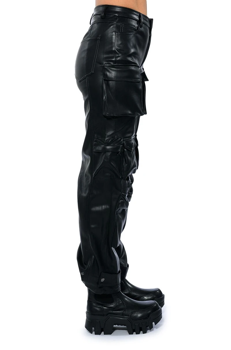 BONNE SOIREE CARGO FAUX LEATHER PANTS 6 BONNE SOIREE CARGO FAUX LEATHER PANTS - Image 4