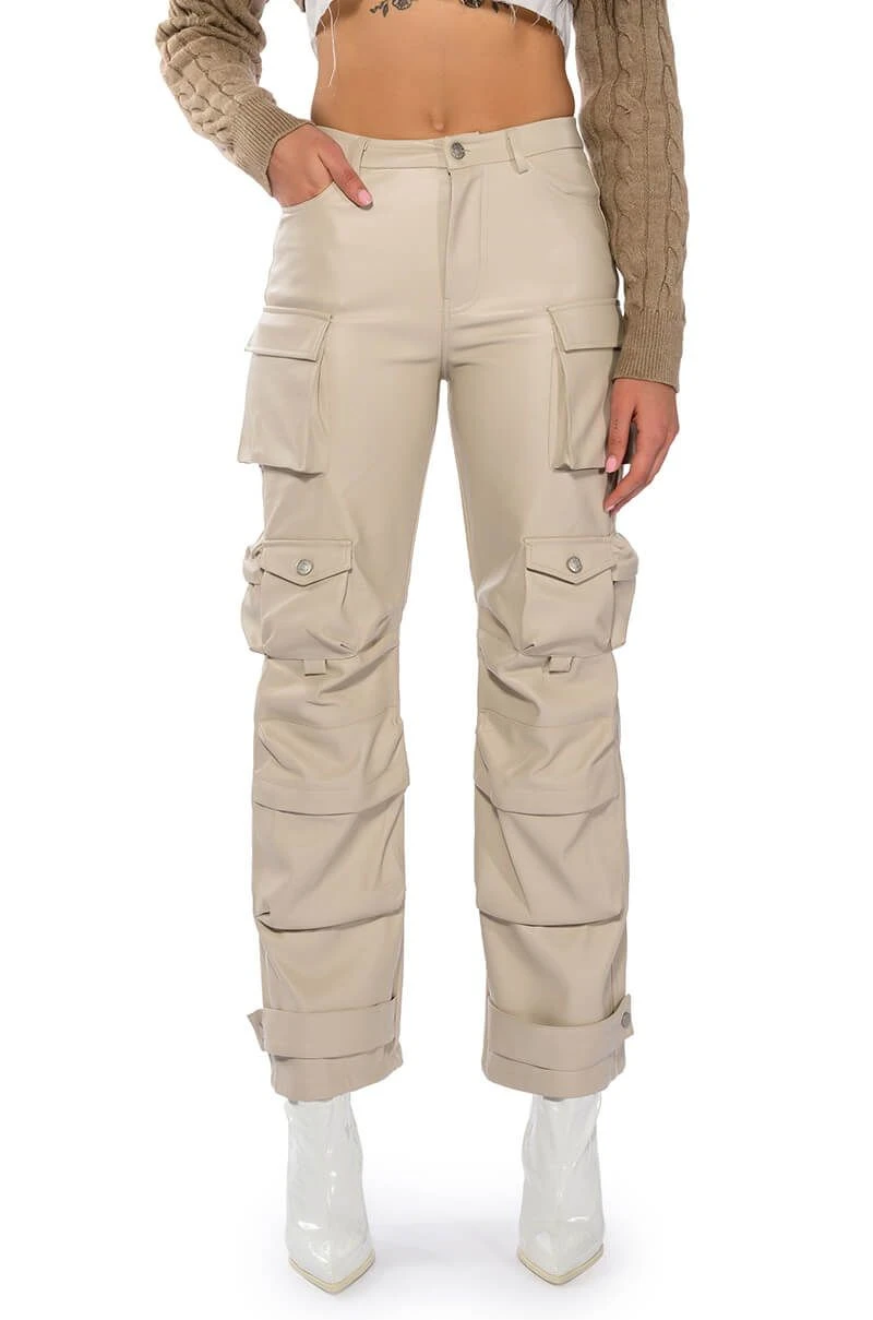 BONNE SOIREE CARGO FAUX LEATHER PANTS 3 BONNE SOIREE CARGO FAUX LEATHER PANTS