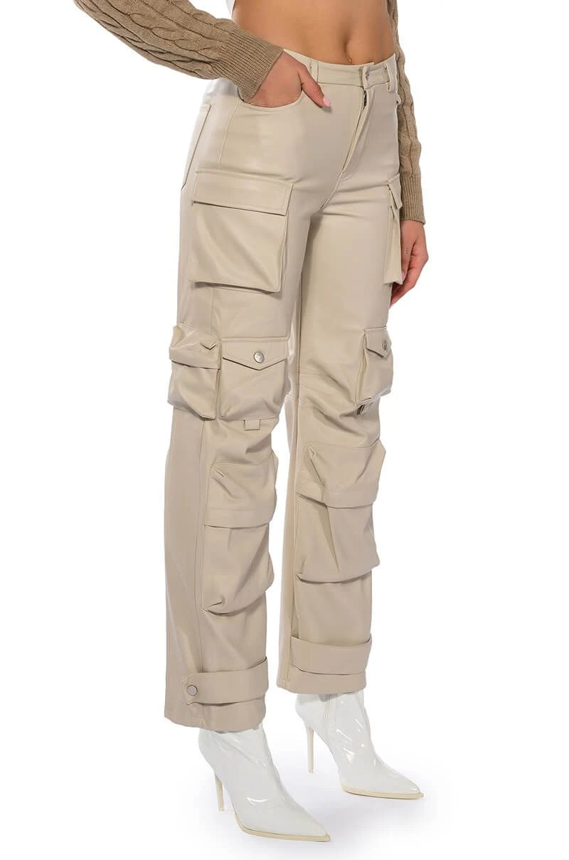 BONNE SOIREE CARGO FAUX LEATHER PANTS 4 BONNE SOIREE CARGO FAUX LEATHER PANTS - Image 2