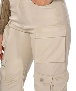 BONNE SOIREE CARGO FAUX LEATHER PANTS 17 BONNE SOIREE CARGO FAUX LEATHER PANTS -akira shop bonne soiree cargo faux leather pants ivory 8 8