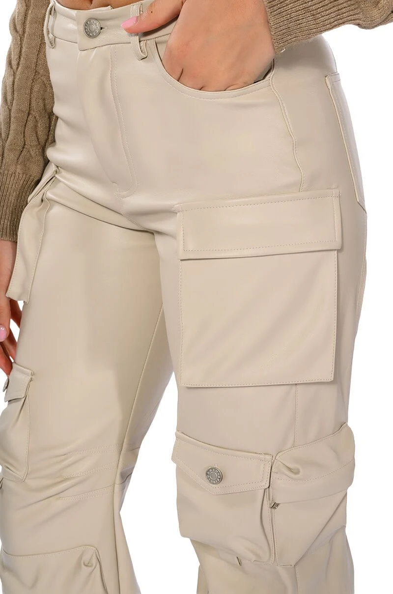 BONNE SOIREE CARGO FAUX LEATHER PANTS 10 BONNE SOIREE CARGO FAUX LEATHER PANTS - Image 8