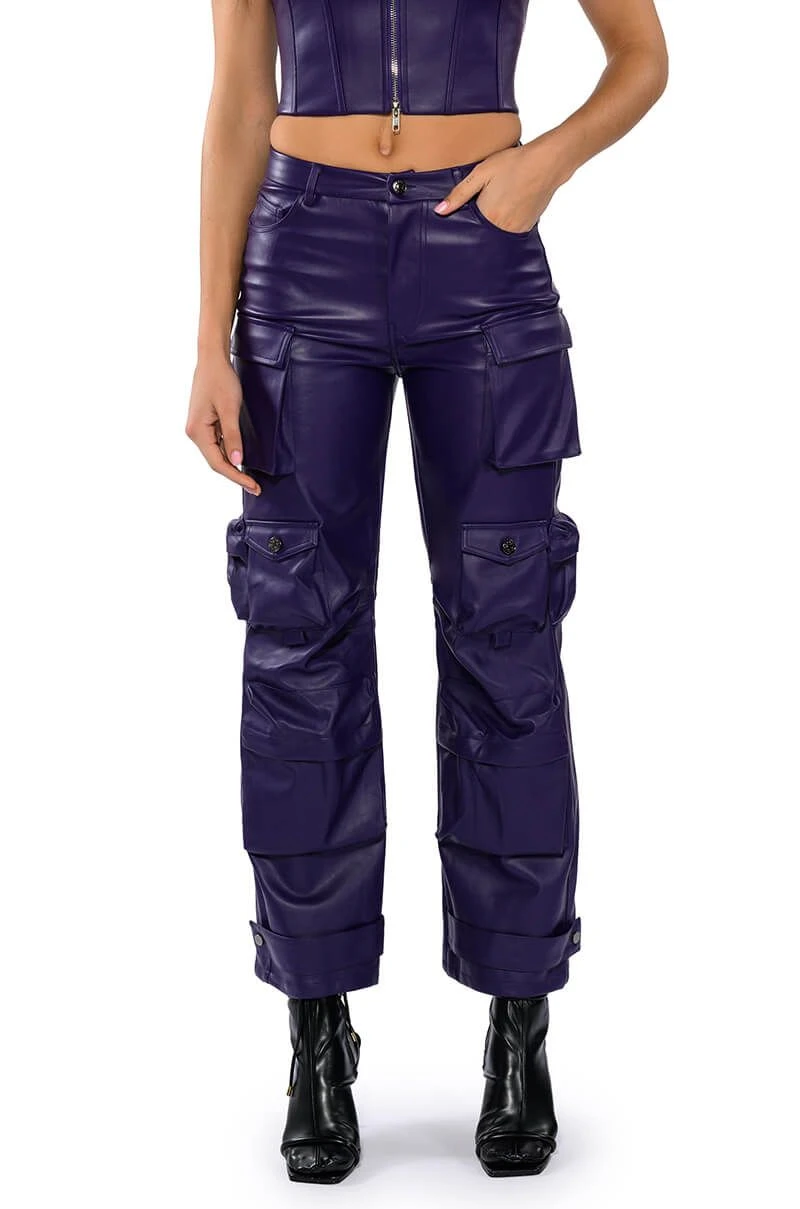 BONNE SOIREE CARGO FAUX LEATHER PANTS 3 BONNE SOIREE CARGO FAUX LEATHER PANTS