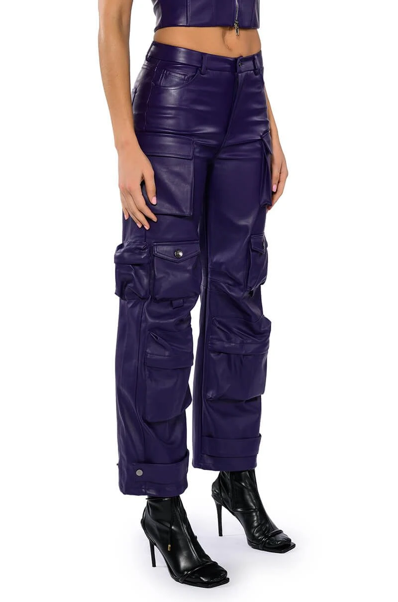 BONNE SOIREE CARGO FAUX LEATHER PANTS 4 BONNE SOIREE CARGO FAUX LEATHER PANTS - Image 2