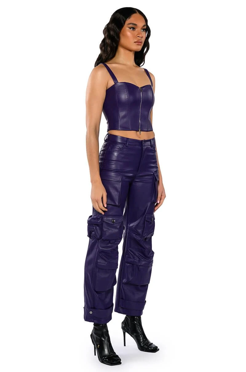BONNE SOIREE CARGO FAUX LEATHER PANTS 6 BONNE SOIREE CARGO FAUX LEATHER PANTS - Image 4