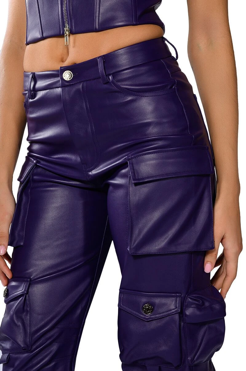 BONNE SOIREE CARGO FAUX LEATHER PANTS 10 BONNE SOIREE CARGO FAUX LEATHER PANTS - Image 8