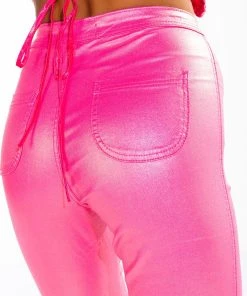 BORN TO SHINE METALLIC SKINNY PANTS IN PINK -akira shop born to shine metallic skinny pants pink 7 7