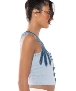 BREAKING CHAINS TWO TONED DENIM TOP 10 BREAKING CHAINS TWO TONED DENIM TOP -akira shop breaking chains two toned denim top dark blue 3 3