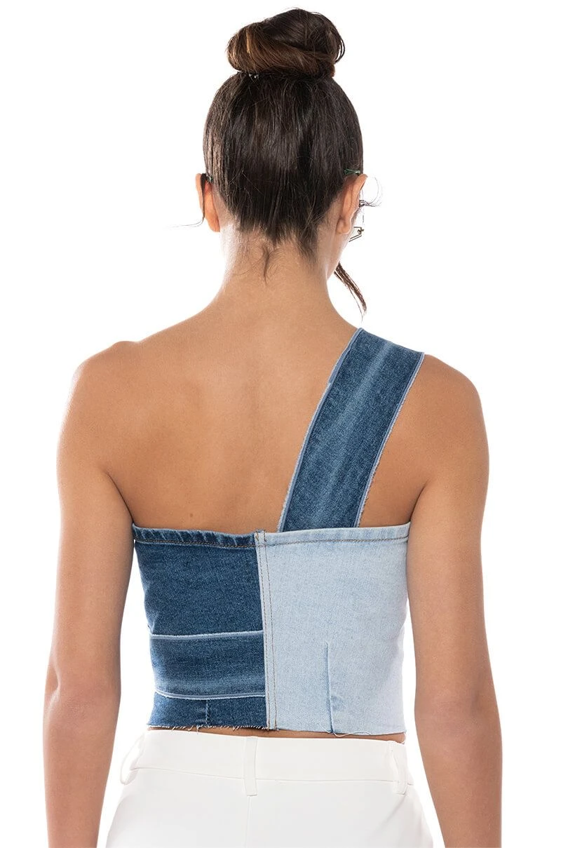 BREAKING CHAINS TWO TONED DENIM TOP 7 BREAKING CHAINS TWO TONED DENIM TOP - Image 5