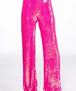 BRIGHT BRIGHT PINK SEQUIN TROUSER