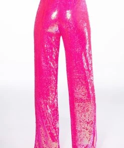 BRIGHT BRIGHT PINK SEQUIN TROUSER -akira shop bright bright pink sequin trouser fuchsia 5 5
