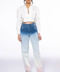 BROOKLYNNE OMBRE HIGH RISE JEANS 15 BROOKLYNNE OMBRE HIGH RISE JEANS -akira shop brooklynne ombre high rise jeans blue 7 7