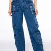 CALYPSO MID RISE WIDE LEG JEANS -akira shop calypso mid rise wide leg jeans dark blue 1 1
