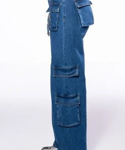 CALYPSO MID RISE WIDE LEG JEANS -akira shop calypso mid rise wide leg jeans dark blue 4 4