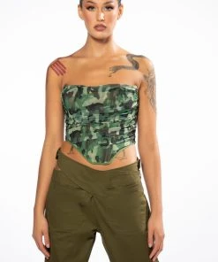 CAMO MESH CORSET -akira shop camo mesh corset green multi 3 3
