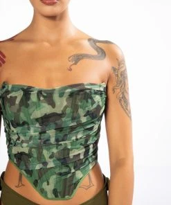 CAMO MESH CORSET -akira shop camo mesh corset green multi 6 6