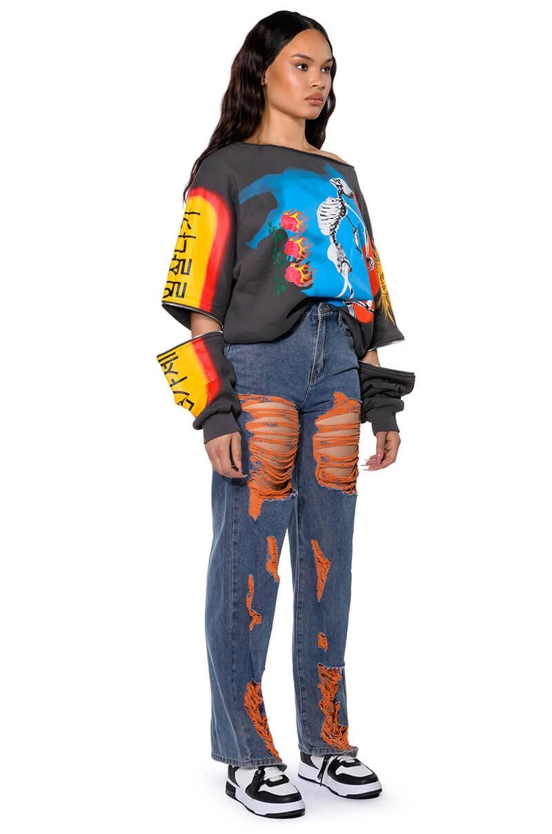 CAREFREE DISTRESSED COLOR RELAXED FIT JEANS 6 CAREFREE DISTRESSED COLOR RELAXED FIT JEANS - Image 4