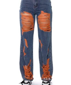 CAREFREE DISTRESSED COLOR RELAXED FIT JEANS 14 CAREFREE DISTRESSED COLOR RELAXED FIT JEANS -akira shop carefree distressed color relaxed fit jeans medium blue denim 5 5