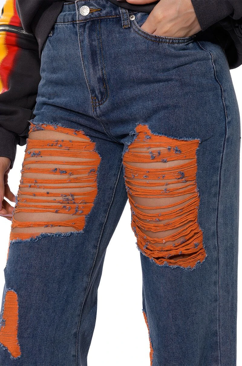CAREFREE DISTRESSED COLOR RELAXED FIT JEANS 10 CAREFREE DISTRESSED COLOR RELAXED FIT JEANS - Image 8