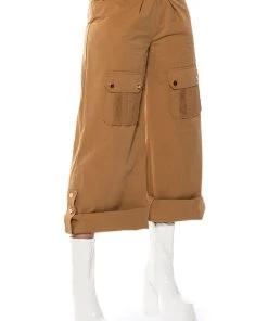 CARGO CHIC WIDE LEG PANTS -akira shop cargo chic wide leg pants beige 4 4