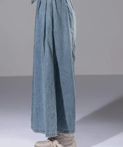 CECE PULL ON SUPER WIDE DENIM PANT -akira shop cece pull on super wide denim pant light blue denim 5 5