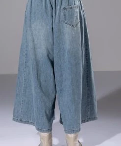 CECE PULL ON SUPER WIDE DENIM PANT -akira shop cece pull on super wide denim pant light blue denim 6 6