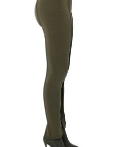 CELINE HIGH RISE SLIT PANT -akira shop celine high rise slit pant olive 6 6