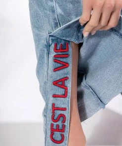 C'EST LA VIE HIGH RISE STRAIGHT JEANS -akira shop cest la vie high rise straight jeans light blue denim 8 8 c1 c1 c1 c1