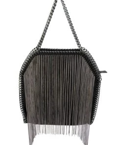 CHAIN FRINGE PURSE -akira shop chain fringe purse black silver 4 4