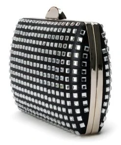 CHECK ME OUT SQUARE MIRROR CLUTCH -akira shop check me out square mirror clutch black silver 4 4
