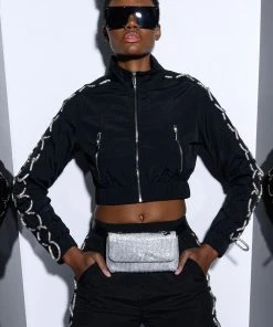 CHECKED OUT RHINESTONE FANNY PACK 14 CHECKED OUT RHINESTONE FANNY PACK -akira shop checked out rhinestone fanny pack silver 1 1