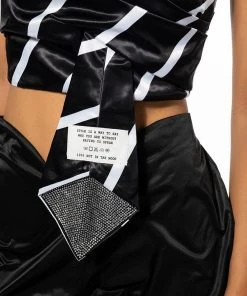 CHEERS TIE DETAIL CORSET TOP -akira shop cheers tie detail corset top black white 7 7