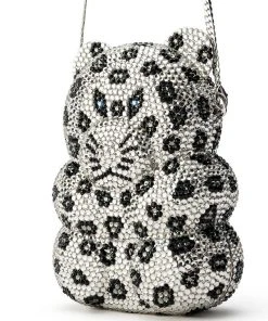 CHEETAH GIRL BLINGED CLUTCH -akira shop cheetah girl blinged clutch silver multi 7 7