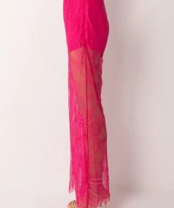 CHIC LIFE ALL OVER LACE HIGH WAIST WIDE LEG TROUSER -akira shop chic life all over lace high waist wide leg trouser pink 6 6