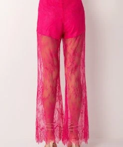 CHIC LIFE ALL OVER LACE HIGH WAIST WIDE LEG TROUSER -akira shop chic life all over lace high waist wide leg trouser pink 7 7