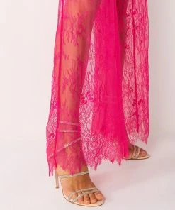 CHIC LIFE ALL OVER LACE HIGH WAIST WIDE LEG TROUSER -akira shop chic life all over lace high waist wide leg trouser pink 8 8