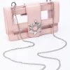CLEAR NUDE EMBELLISHED PURSE