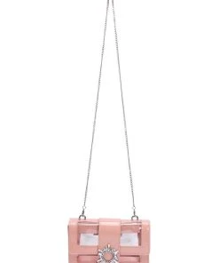 CLEAR NUDE EMBELLISHED PURSE -akira shop clear nude embellished purse clear 3 3