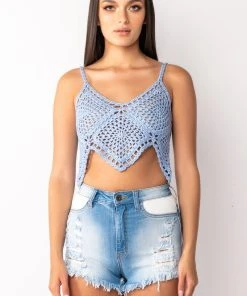 CLEAR SKIES CROCHET CROP TOP 13 CLEAR SKIES CROCHET CROP TOP -akira shop clear skies crochet crop top light blue 4 4
