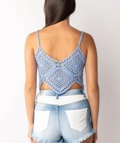 CLEAR SKIES CROCHET CROP TOP 15 CLEAR SKIES CROCHET CROP TOP -akira shop clear skies crochet crop top light blue 6 6