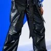 COLDER HOURS FAUX LEATHER PARACHUTE PANT -akira shop colder hours faux leather parachute pant black 1 1