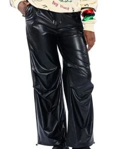 COLDER HOURS FAUX LEATHER PARACHUTE PANT 22 COLDER HOURS FAUX LEATHER PARACHUTE PANT -akira shop colder hours faux leather parachute pant black 2 2 c1