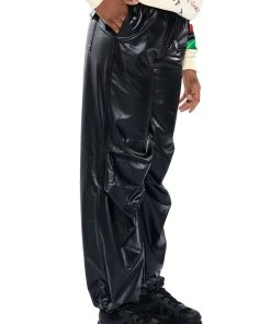 COLDER HOURS FAUX LEATHER PARACHUTE PANT 23 COLDER HOURS FAUX LEATHER PARACHUTE PANT -akira shop colder hours faux leather parachute pant black 3 3 c1