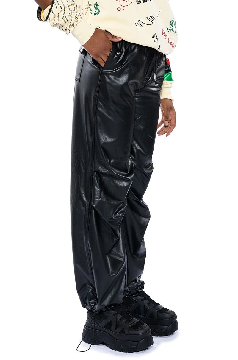 COLDER HOURS FAUX LEATHER PARACHUTE PANT 12 COLDER HOURS FAUX LEATHER PARACHUTE PANT - Image 10