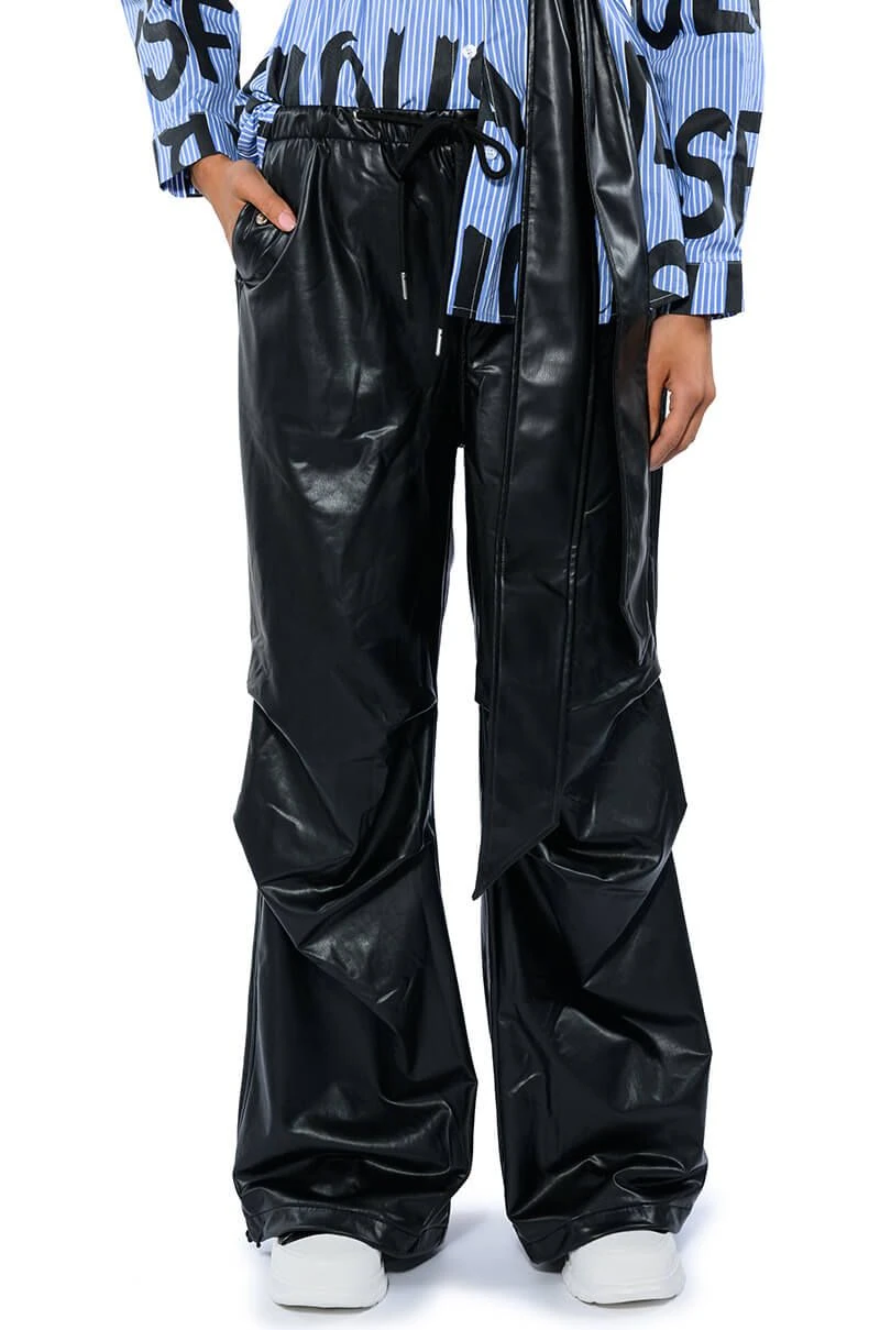 COLDER HOURS FAUX LEATHER PARACHUTE PANT 5 COLDER HOURS FAUX LEATHER PARACHUTE PANT - Image 3