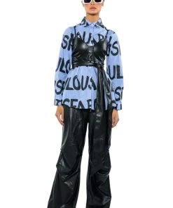 COLDER HOURS FAUX LEATHER PARACHUTE PANT 17 COLDER HOURS FAUX LEATHER PARACHUTE PANT -akira shop colder hours faux leather parachute pant black 7 7