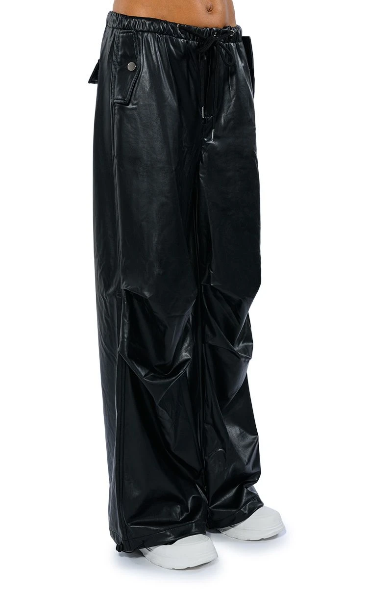 COLDER HOURS FAUX LEATHER PARACHUTE PANT 7 COLDER HOURS FAUX LEATHER PARACHUTE PANT - Image 5